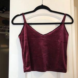 Maroon velvet crop